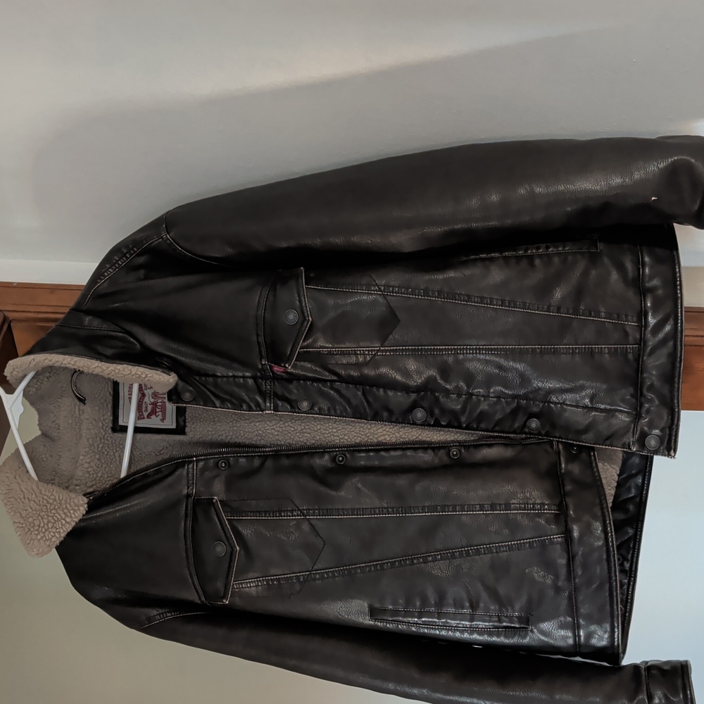 Levi's Men's Dark Brown Sherpa Lined Bomber Jacket